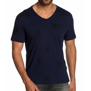 John Varvatos Star USA Men's Short Sleeve Faded Stars V Neck T-Shirt Navy